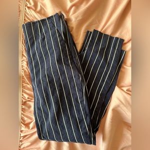 High Waist Striped Cropped Flare Pants